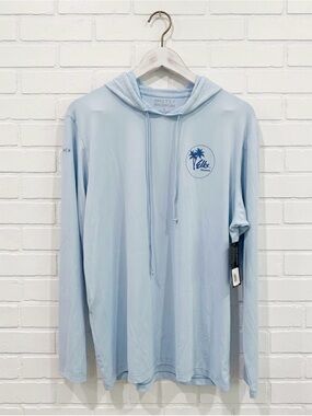 ANETIK Low Pro Tech Sun protect hoodie size large Hawaii logo sky Heathered